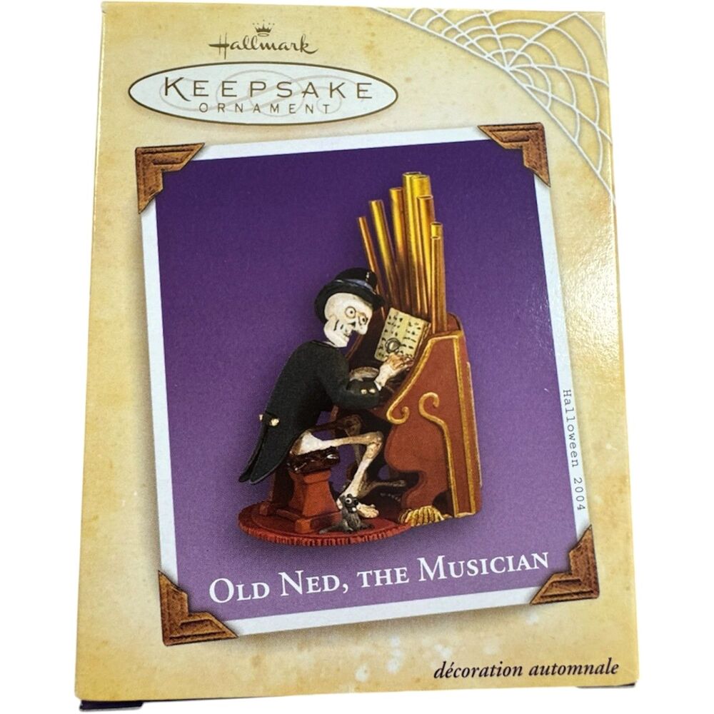 Hallmark Keepsake Ornament Old Ned, The Musician Skeleton By Chris Web 2004 NEW